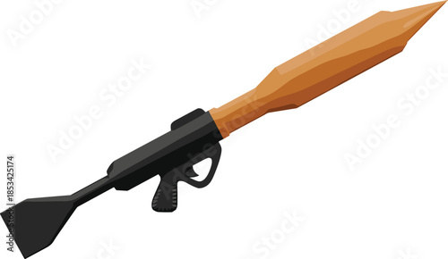 Realistic Illustration Of A Rocket Launcher On White Background weapon military
