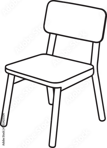 Chair Slight Upward Perspective Vector eps