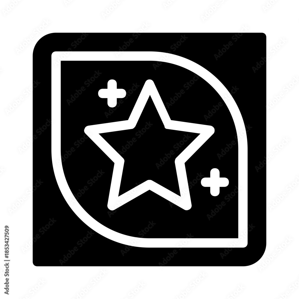 Obraz premium Star and plus signs in a black outline symbolizing positivity. Ideal for design elements, web graphics, maththemed projects, and digital backgrounds. 