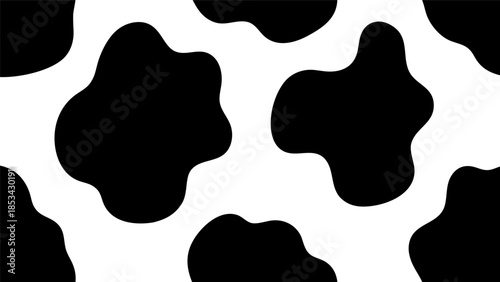 Black and white cow pattern illustration for design and decoration applications