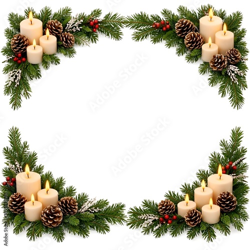 christmas frame with fir branches