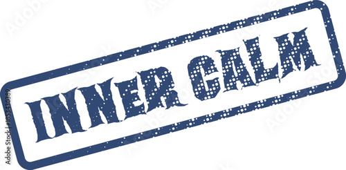 Inner Calm Conceptual Stamp for Peaceful Reflection and Serene Well Being