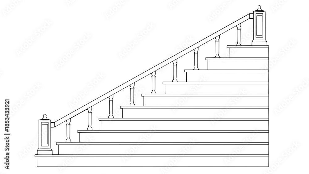 Fototapeta premium Staircase Balustrade Designs 2D vector