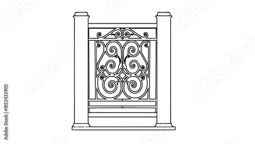 2D Concrete Balustrade Design Drawing