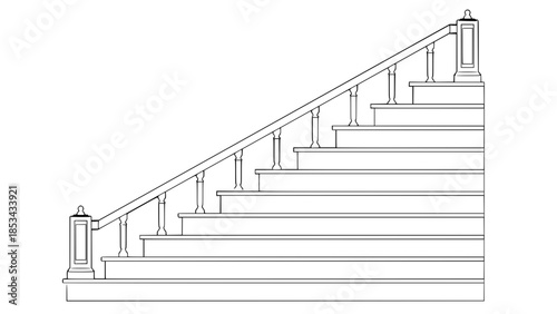 Staircase Balustrade Designs 2D vector