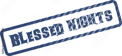 Blessed Nights Textured Blue Rubber Stamp for Spiritual and Positive Affirmation