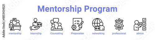 Mentorship Program Icon Banner and Collection