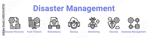 Disaster Management Icon Banner and Collection