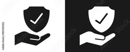 Safety Measures Icon Set Glyph In White And Black Background