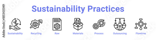 -Sustainability Practices Icon Banner and Collection