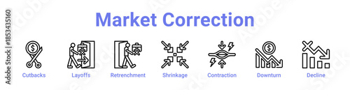 -Market Correction Icon Banner and Collection