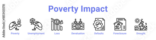 -Poverty Impact Icon Banner and Collection