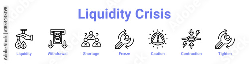 -Liquidity Crisis Icon Banner and Collection