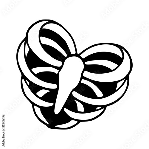 ribcage heart shape concept illustration