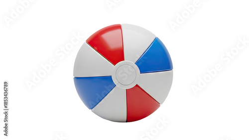 Free Download Classic Red, White, and Blue Beach Ball on White Background - GFXLoad
