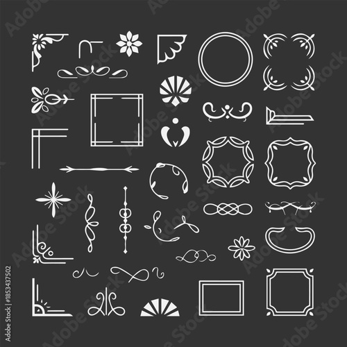 Ornaments Elements Icon New Design Black And White