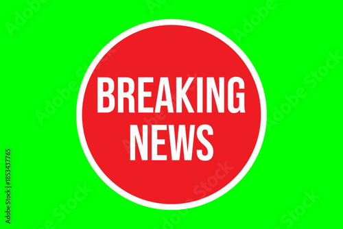 icon breaking news with green screen background template vector design