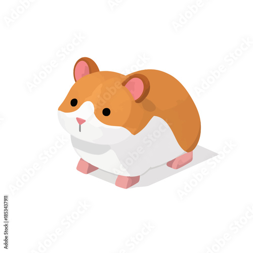 Hamster en perspectiva isométrica