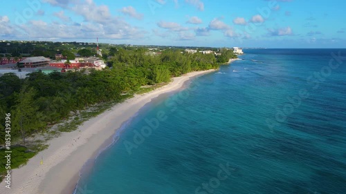 Drill Hall Beach aerial view at South Coast in city of Bridgetown, Saint Michael, Barbados. 