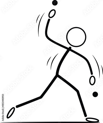 Hand drawn doodle style illustration of a stick figure falling down with a comical expression