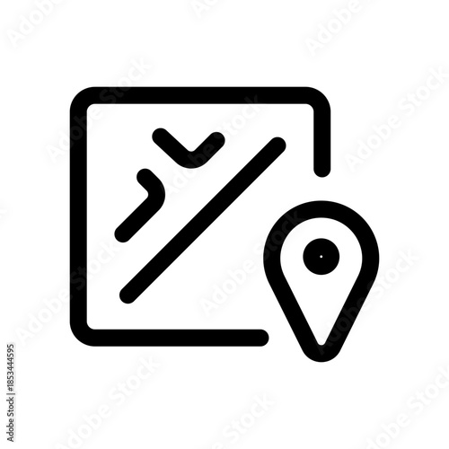 Map icon set featuring location pins, navigation routes and GPS symbols ideal for travel apps, websites, dashboards and geographic design.