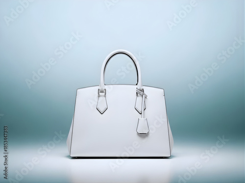 Pristine White Structured Work Tote Satchel
