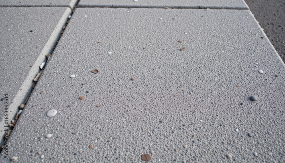 Fototapeta premium Textured concrete pavement surface with slight imperfections.