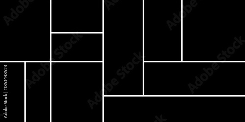 Empty collage for 7 pictures. Vector photo frame for memory.Print