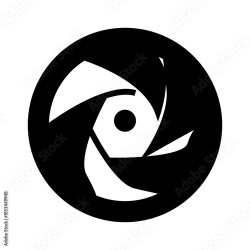 lens camera glyph icon vector