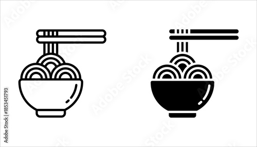 noodles icon set, on white background.