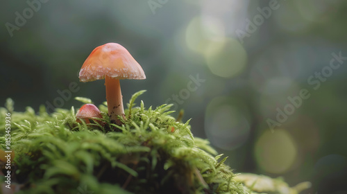 watercolor car painting tiny mushroom on moss