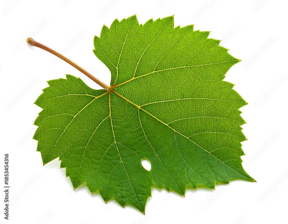 Fototapeta premium A vibrant, close-up photograph featuring a single, green leaf