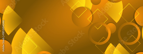 Geometric Abstract Background With Layered Shapes And Neon Glow Design Elements