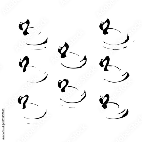 3D rendering. a lot of flamingo floats in a pool