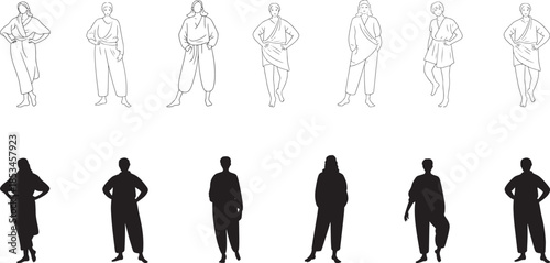 Digital Human Representations with Sparse Point Clouds and Solid Black Silhouettes