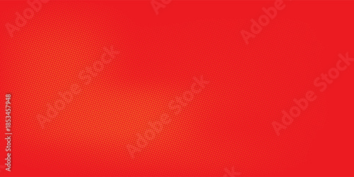 Bright Red pop art background with halftone dots in retro comic style, vector illustration backdrop template for your design