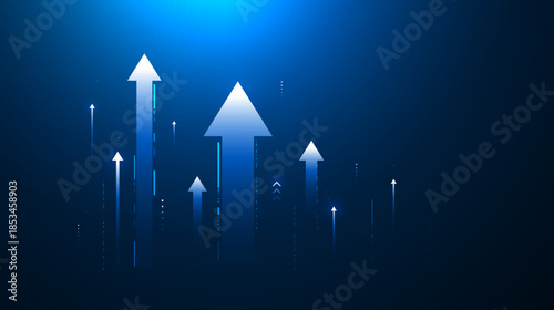 Financial Growth Arrow Vector Background. Business Success, Profit Increase, and Future Progress Chart Development Arrow