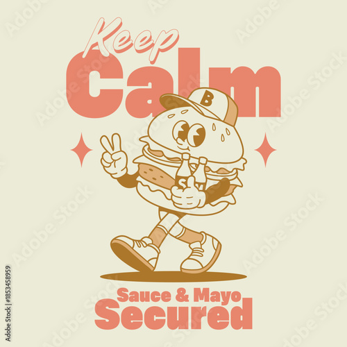 cartoon character of burger Graphic Design for T shirt Street Wear and Urban Style