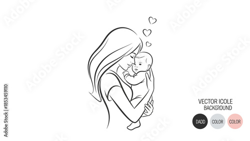 Mother holding her baby with love and affection.