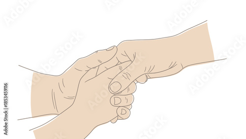Close up of two hands shaking in agreement and partnership.