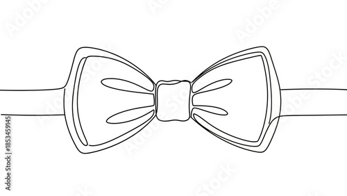 Elegant Bow Tie Continuous Line Drawing.