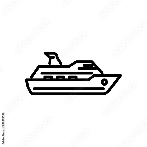 cruise ship icon vector, line style icon