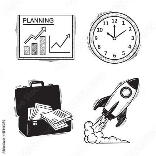 Business Planning and Innovation Concepts Illustration