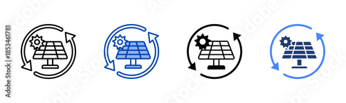 Renewable icon set multiple style collection