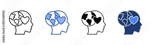 Awareness icon set multiple style collection