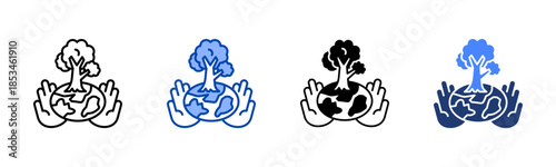 Responsibility icon set multiple style collection