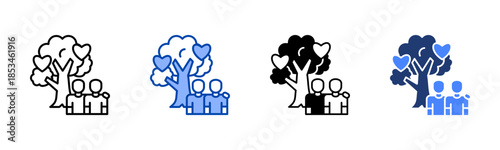 Humanity icon set multiple style collection