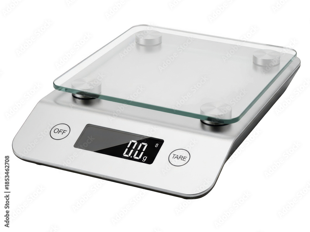 Obraz premium Digital kitchen scale isolated on transparent background