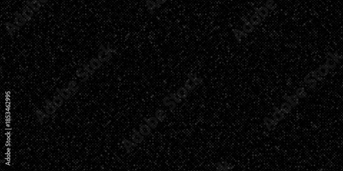 Subtle dark grey digital noise pattern with very fine pixels scattered across a solid black background creating a deep grainy texture.