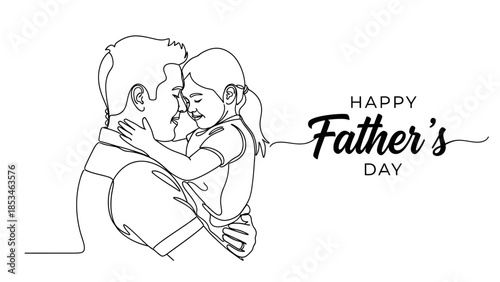 Father and Daughter Embrace on Happy Fathers Day.